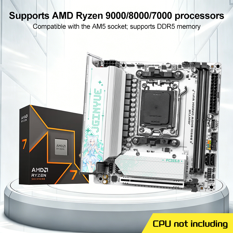 B650 Itx Motherboard Wifi - Scheda Madre JGINYUE B850I SNOW DREAM