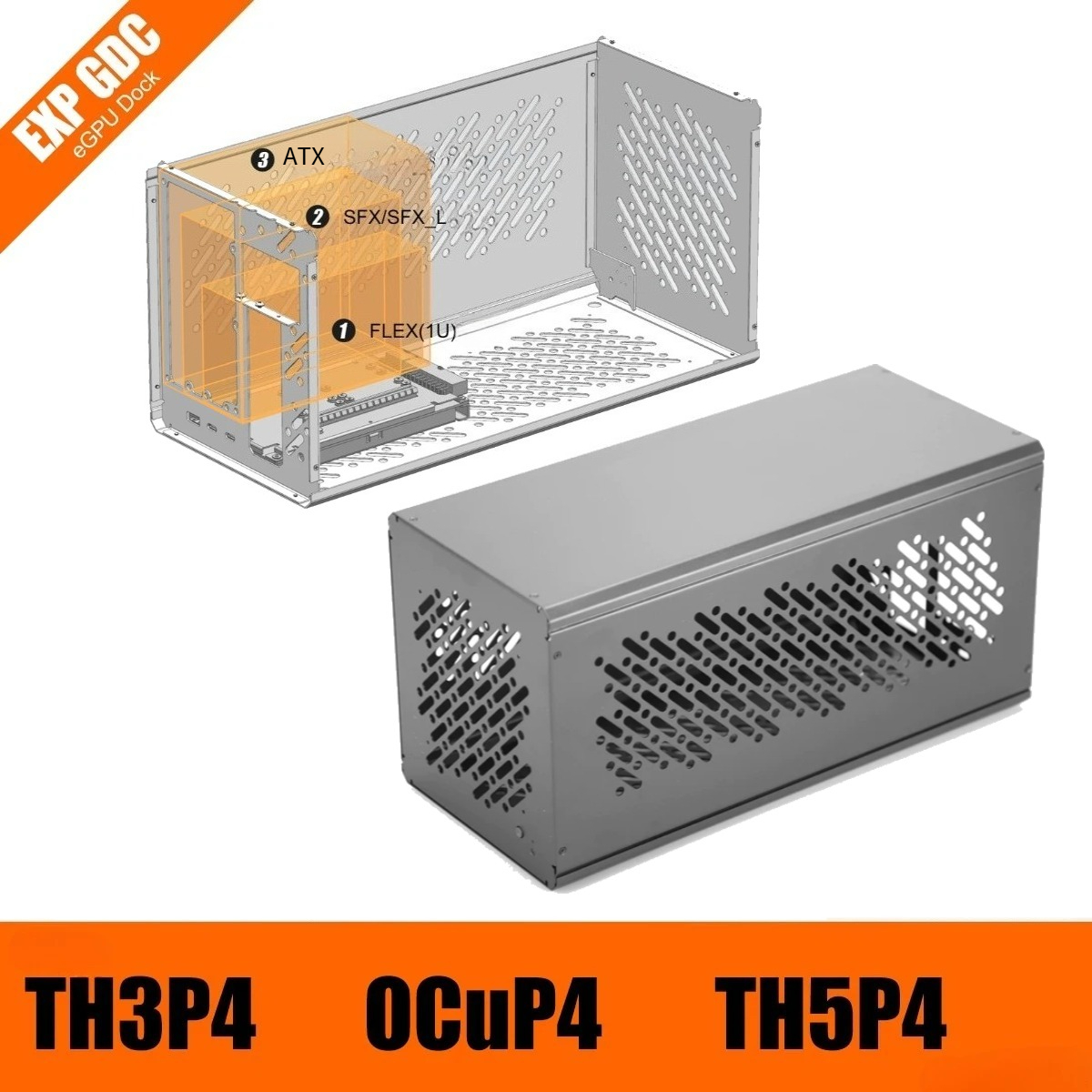 External Gpu Dock Pcie 4.0 Oculink - Telaio in Metallo per TH3P4 TH5P4