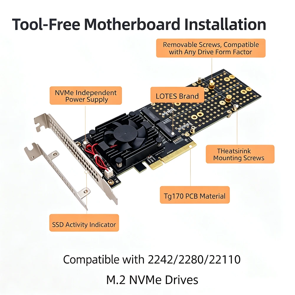 PLX8747, scheda di espansione  - Quad M.2 Nvme Pcie Bifurcation Card recensione e prezzo