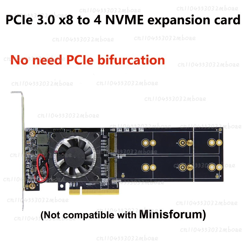Adattatore PCIe 3.0 X8 Quad M. - Quad M.2 Nvme Pcie Bifurcation Card recensione e prezzo